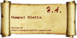 Hampel Aletta névjegykártya